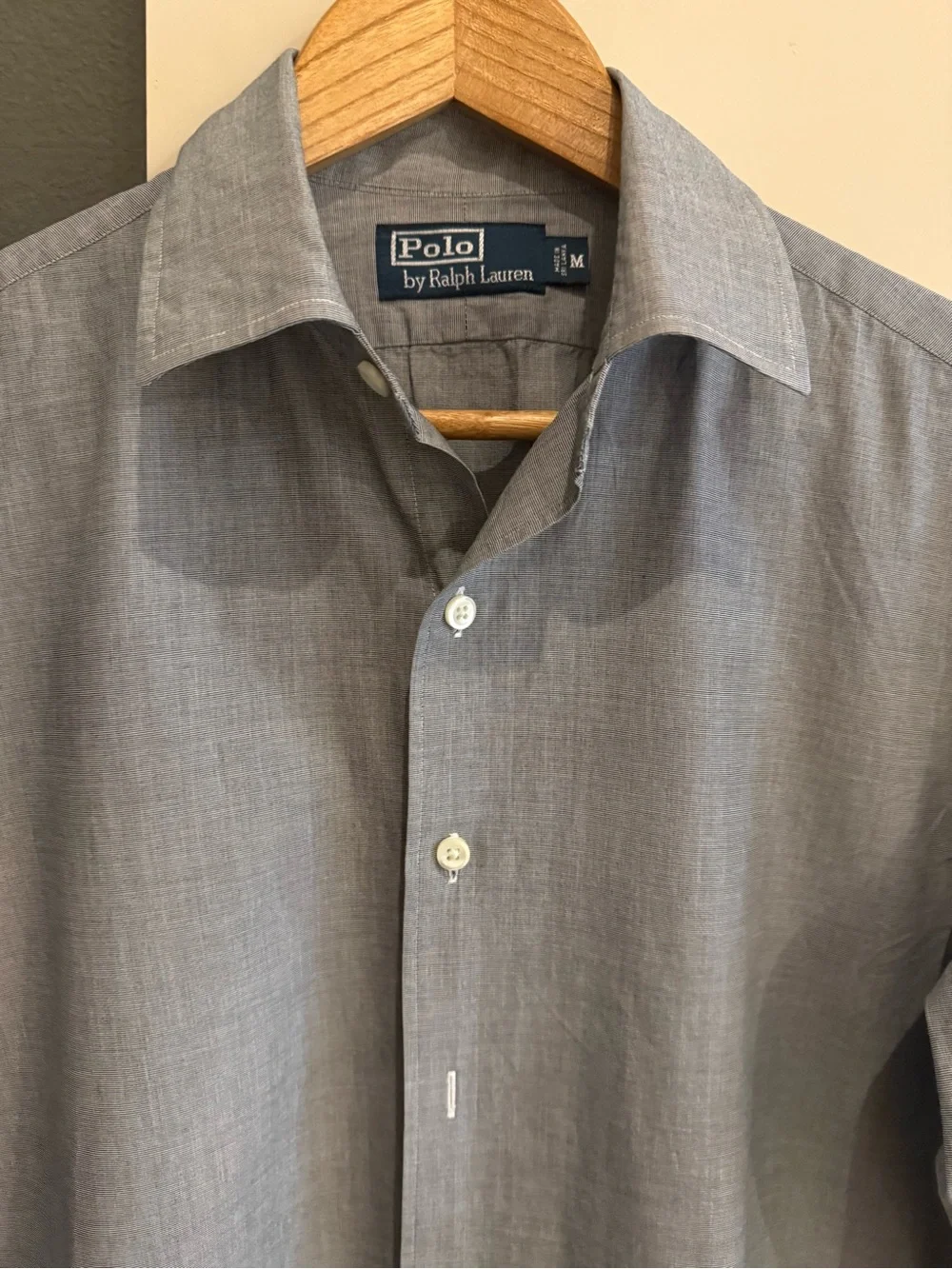 Polo by Ralph Lauren Men's Light Gray Button-Up Dress Shirt
